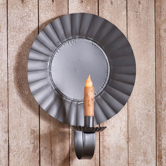 Large Round Candle Sconce in Smokey Black - Brownsland Farm