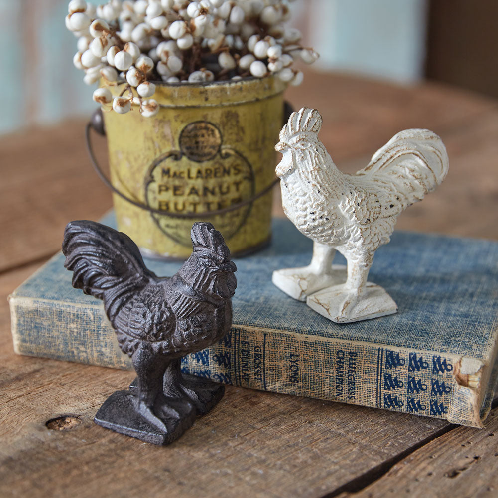 Cast Iron Rooster - Antique White