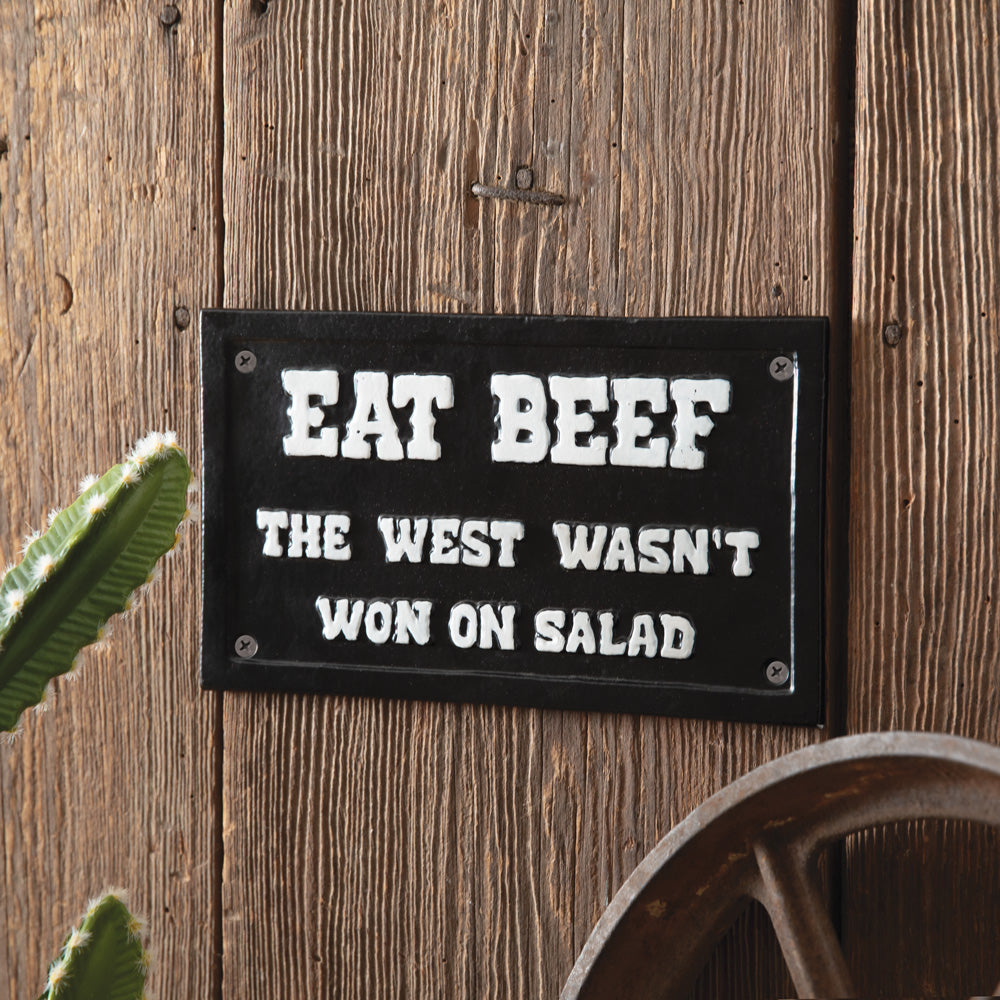 Eat Beef Cast Iron Wall Sign