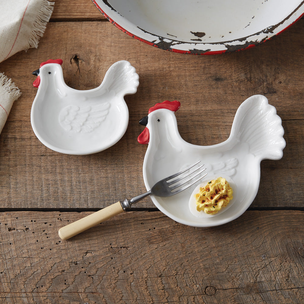 Set of Two Rooster Plates