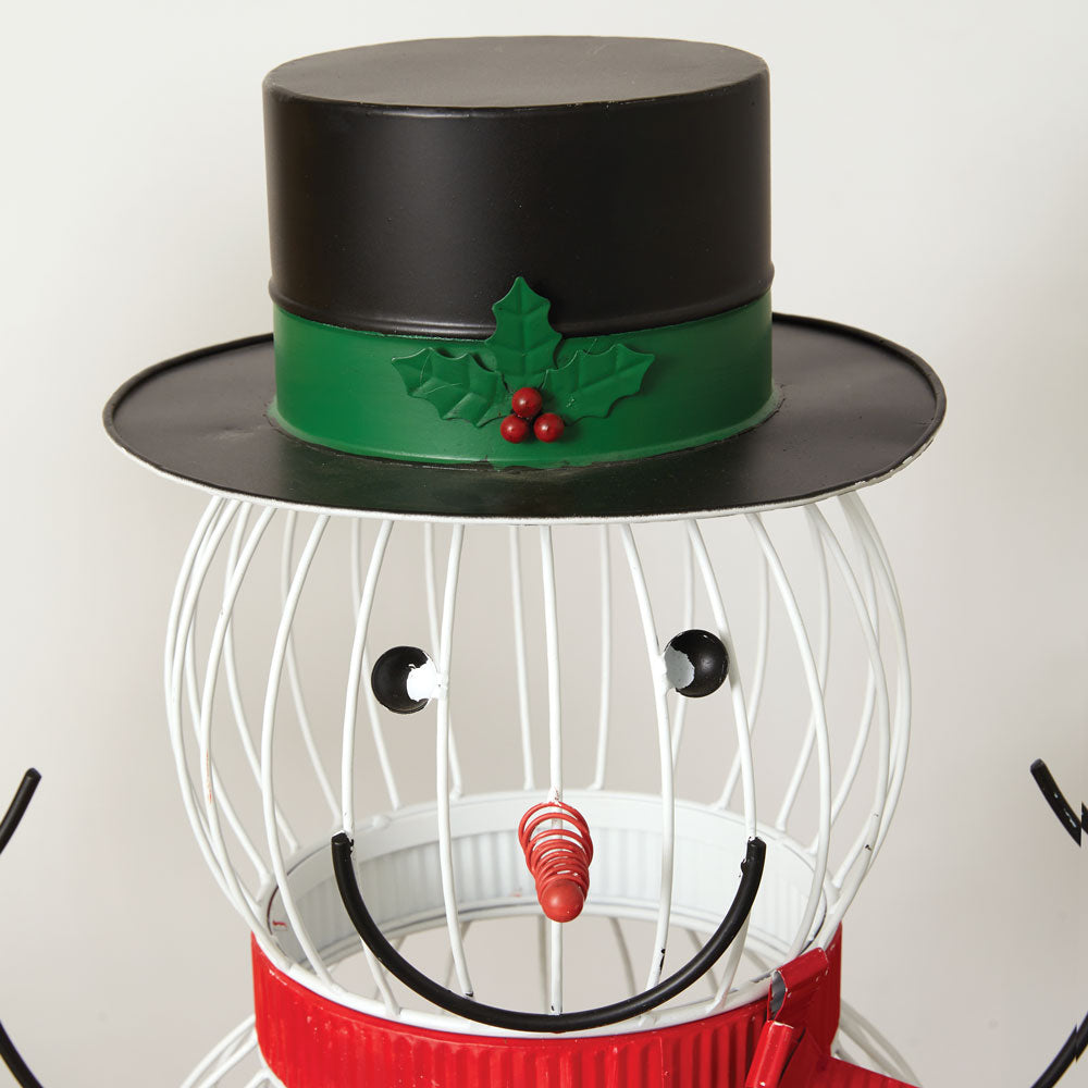 Set of Two Wire Snowmen Displays