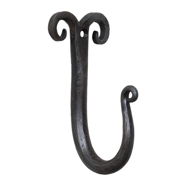 3.75-Inch Decorative Wrought Iron Wall Hooks - Set of 6