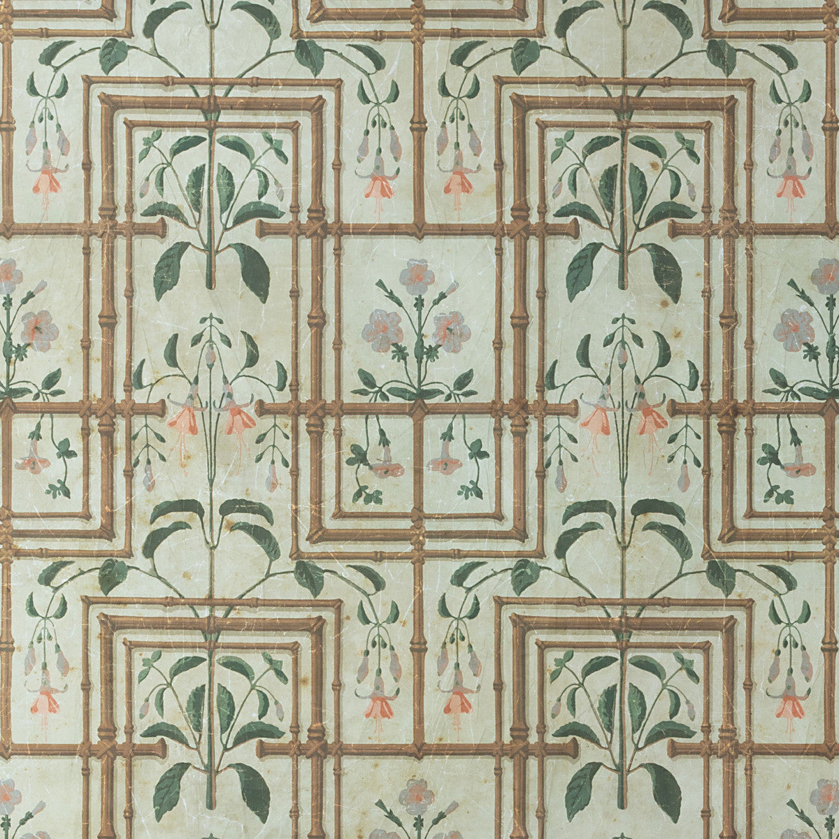 Bamboo and Fuchsia Pattern Wallpaper