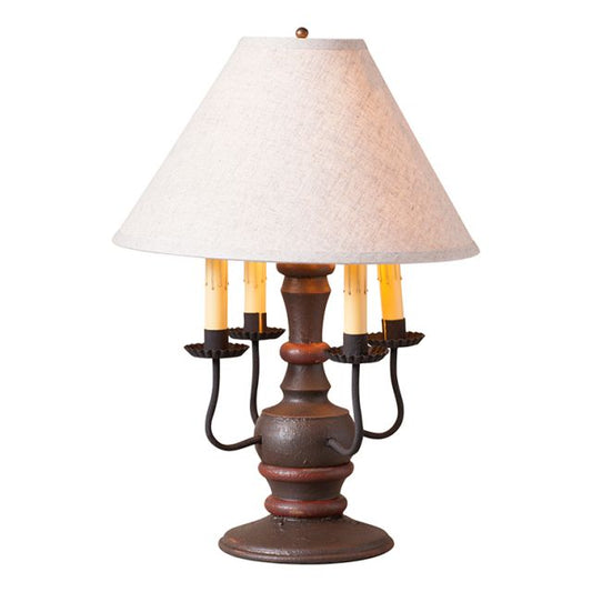 Cedar Creek Wood Table Lamp in Americana Espresso with Fabric Linen Shade