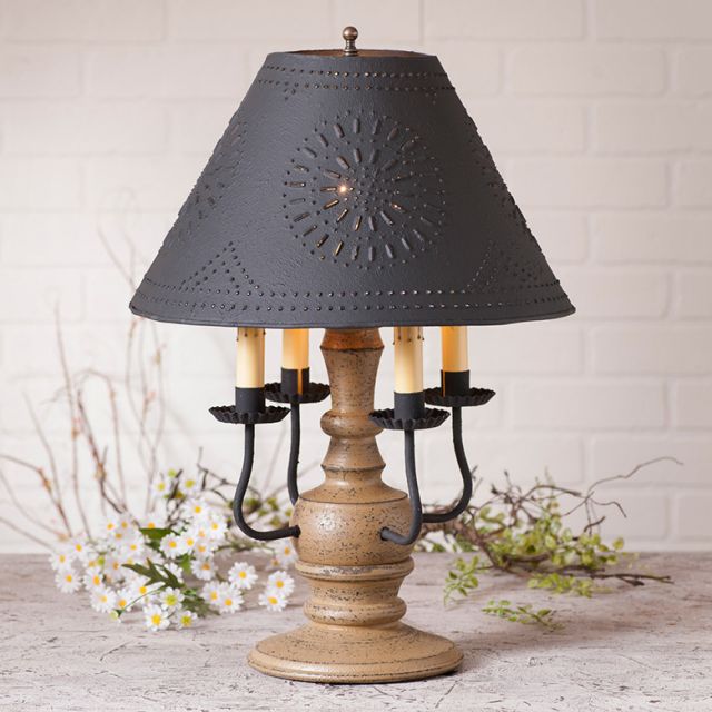 Cedar Creek Wood Table Lamp in Americana Pearwood with Textured Metal Shade