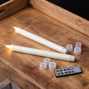Set of Two Infinite Wick Wax Taper Candles
