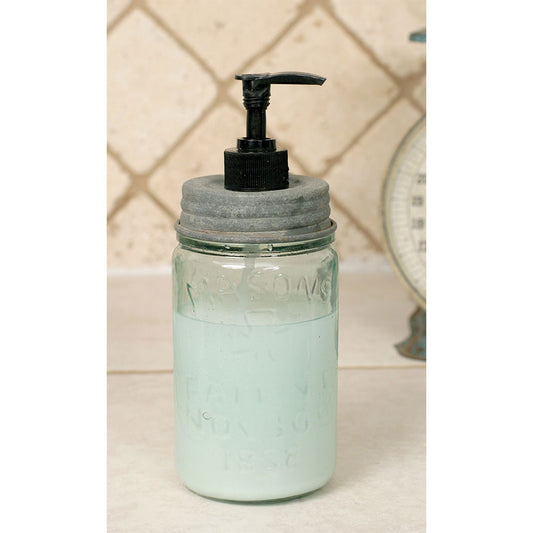 Pint Mason Jar Soap Dispenser - Barn Roof - Black Pump