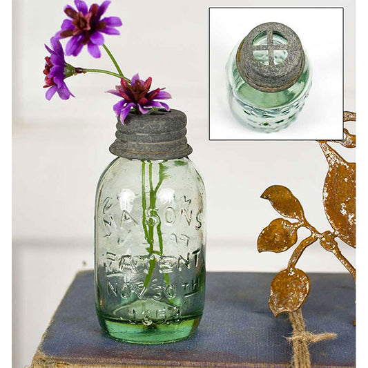 Small Mason Jar With Flower Frog