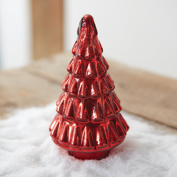 Retro Red Mercury Glass Christmas Tree