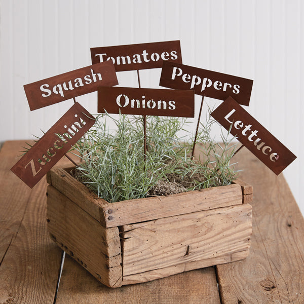 Set of Six Rustic Plant Markers