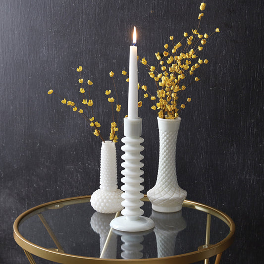 Milk Glass Taper Candle Holder