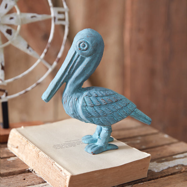 Verdigris Pelican Figurine