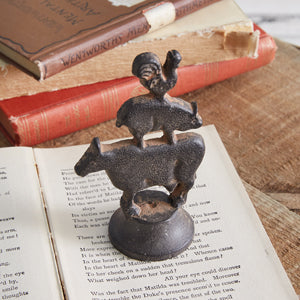 Cast Iron Stacked Animals Figurine