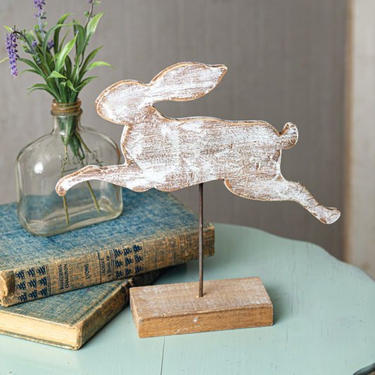 Wooden Rabbit Cut Out with Base