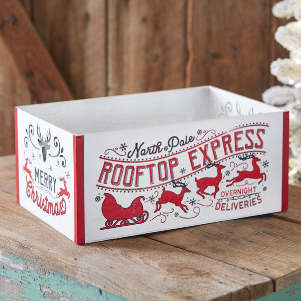 Rooftop Express Wooden Christmas Crate