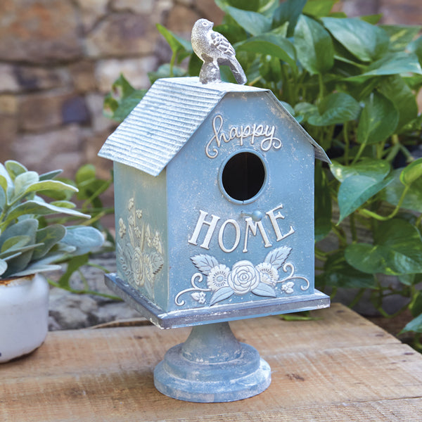 Happy Home Metal Pedestal Birdhouse