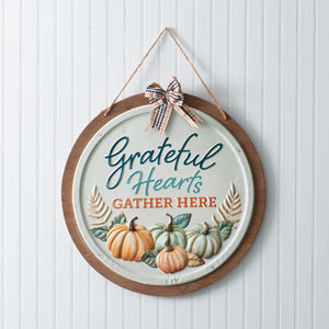 Grateful Hearts Gather Here Sign