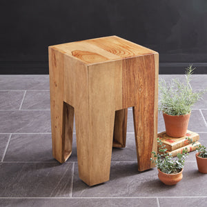 Wooden Block Accent Stool