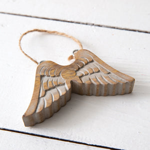 Wood Angel Wing Ornament