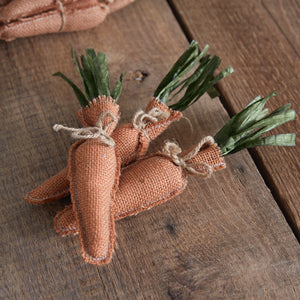 Set of Three Burlap Carrots