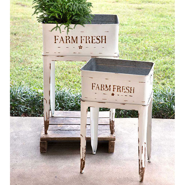 Farm Fresh White Garden Stands