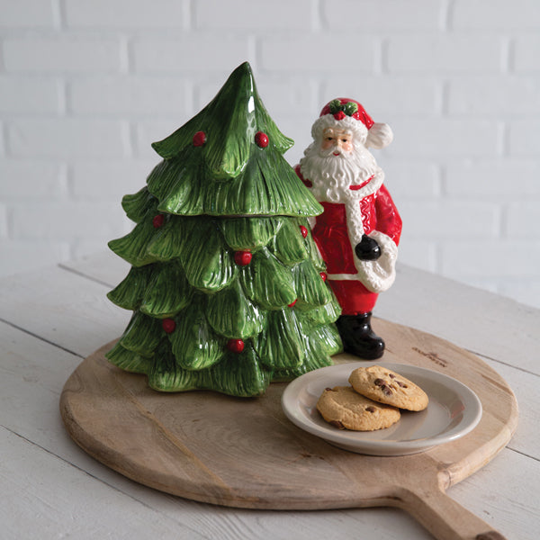 Santa and Tree Cookie Jar