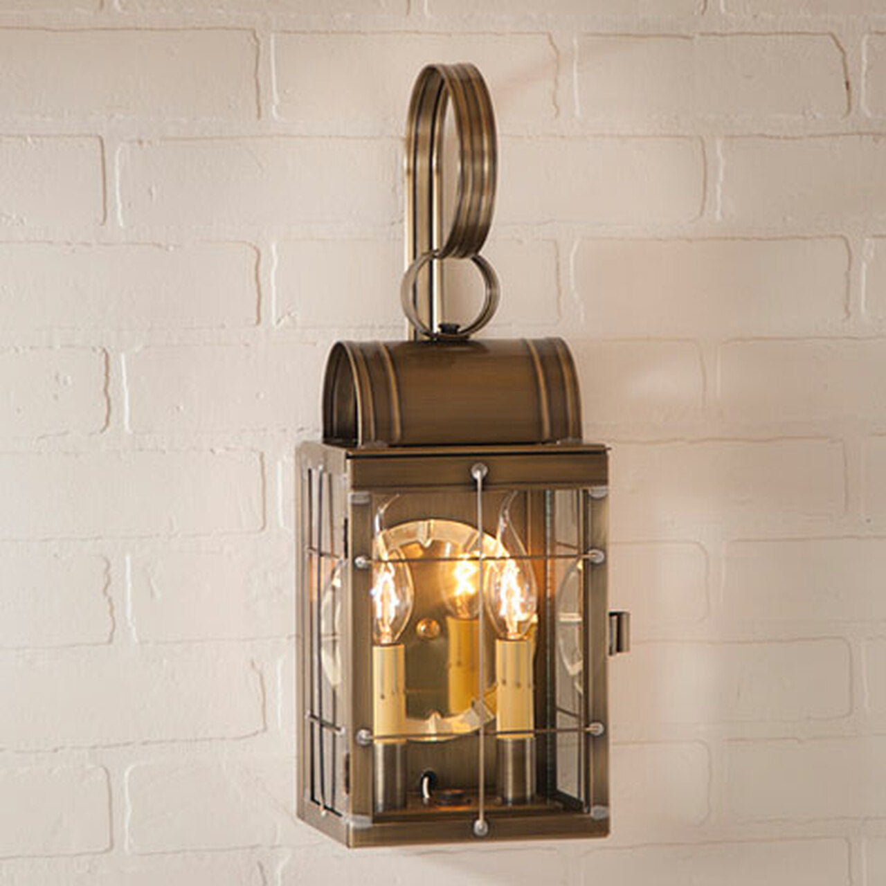 Double Wall Lantern in Antique Copper - 2-Light