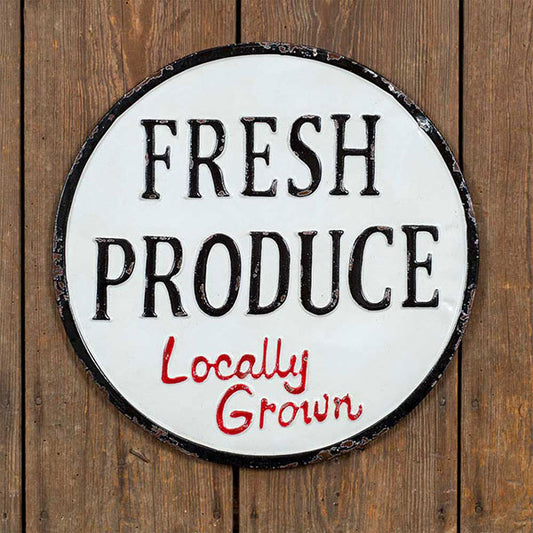 Fresh Produce Metal Sign