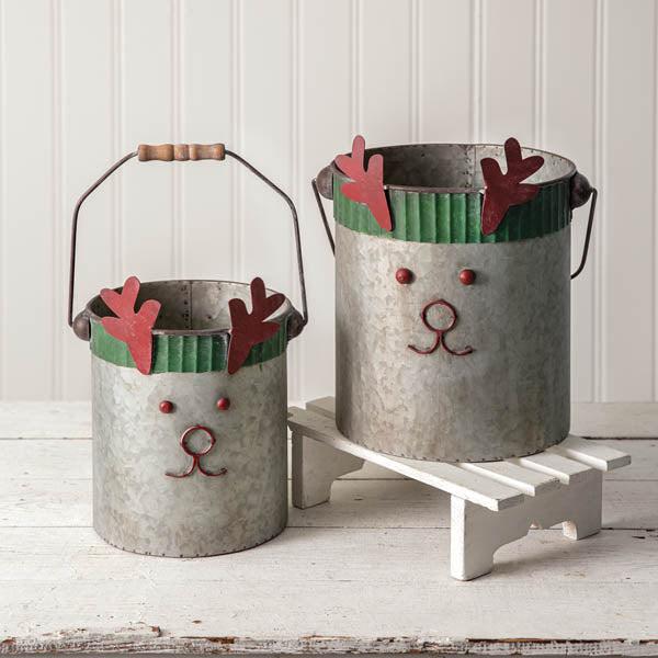 Set of Two Reindeer Buckets