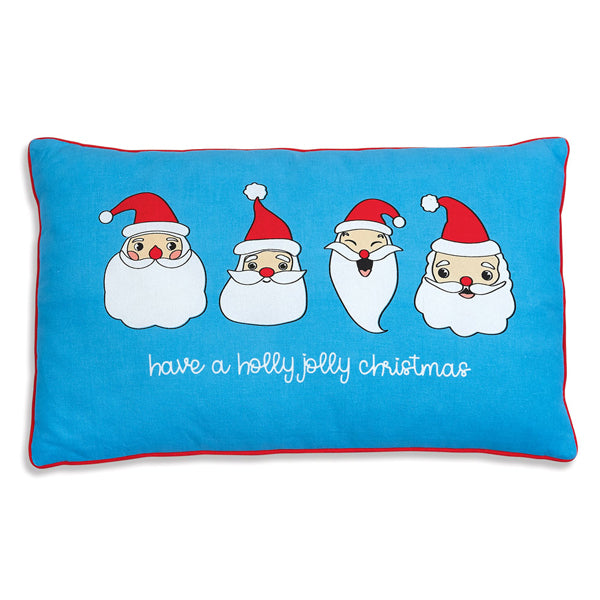 Four Santa's Lumbar Pillow