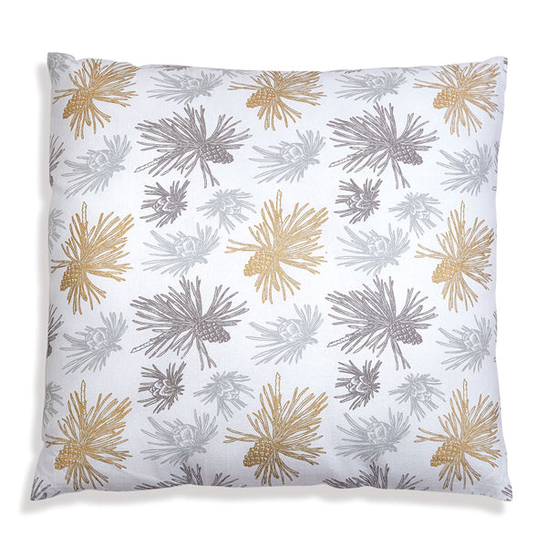 Gold and Silver Pine Bough Throw Pillow