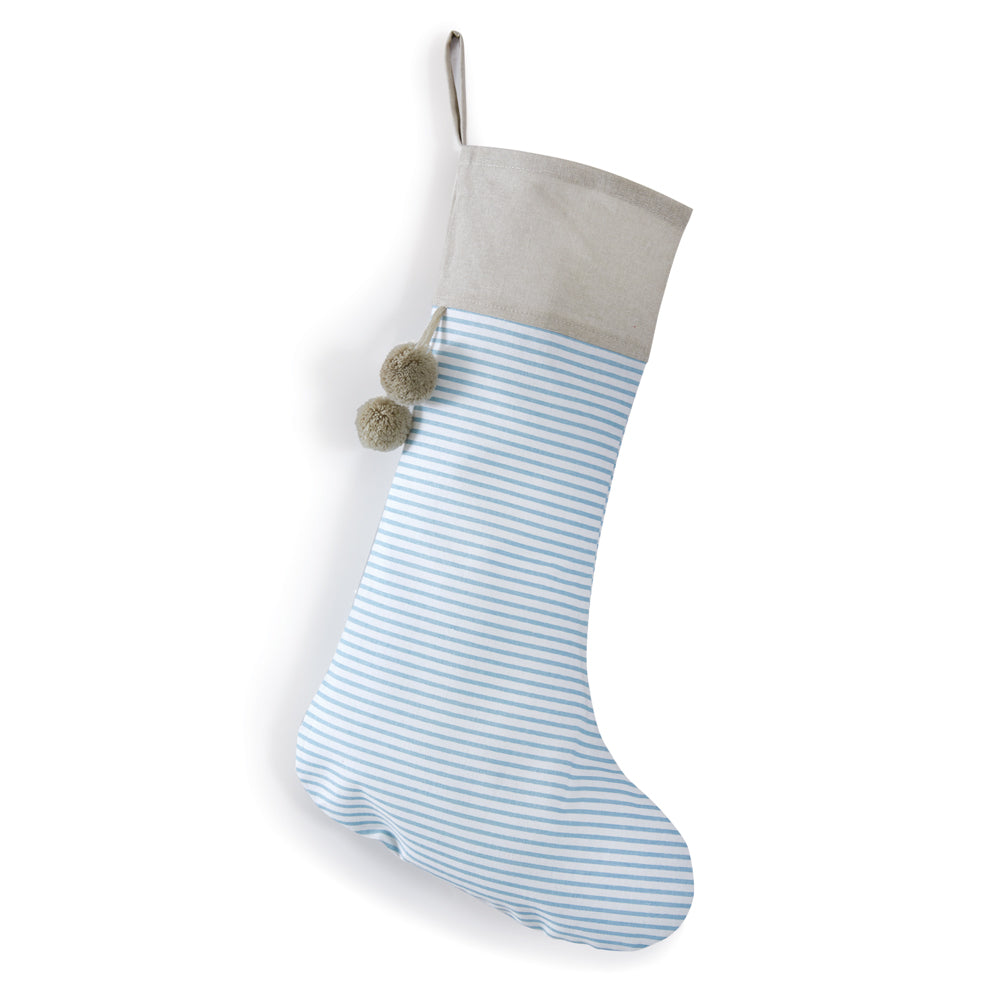 Neutral Striped Stocking with Cuff