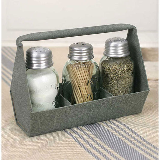 Toolbox Salt Pepper and Toothpick Caddy - Barn Roof