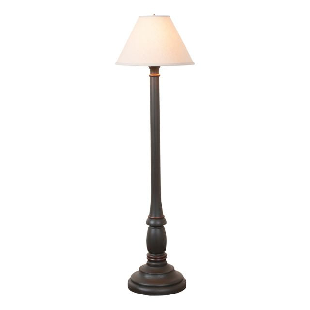 Brinton House Floor Lamp in Rustic Black with Linen Fabric Shade