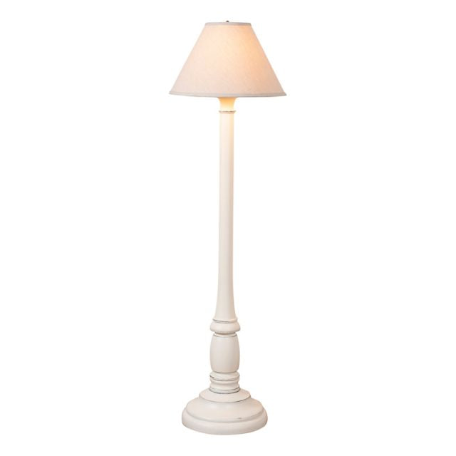 Brinton House Floor Lamp in Rustic White with Linen Fabric Shade