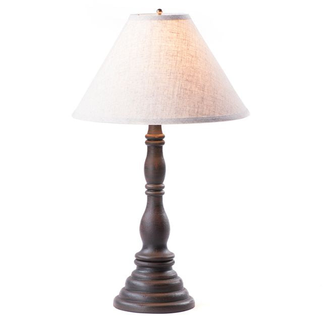 Davenport Lamp in Americana Black with Linen Ivory Shade - Made in USA - Brownsland Farm