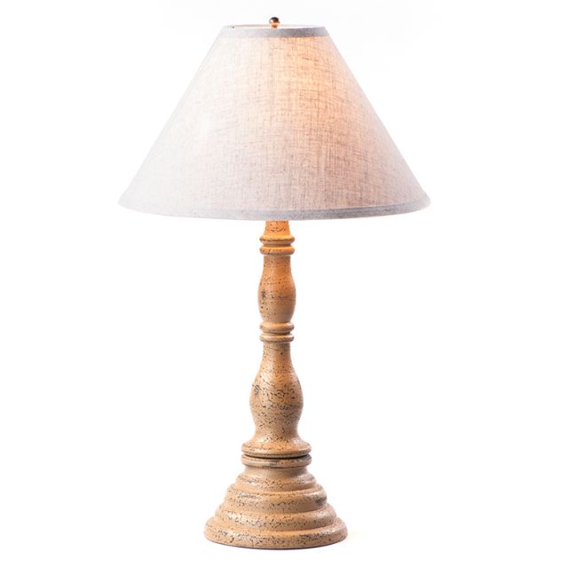 Davenport Lamp in Americana Pearwood with Linen Ivory Shade - Made in USA - Brownsland Farm