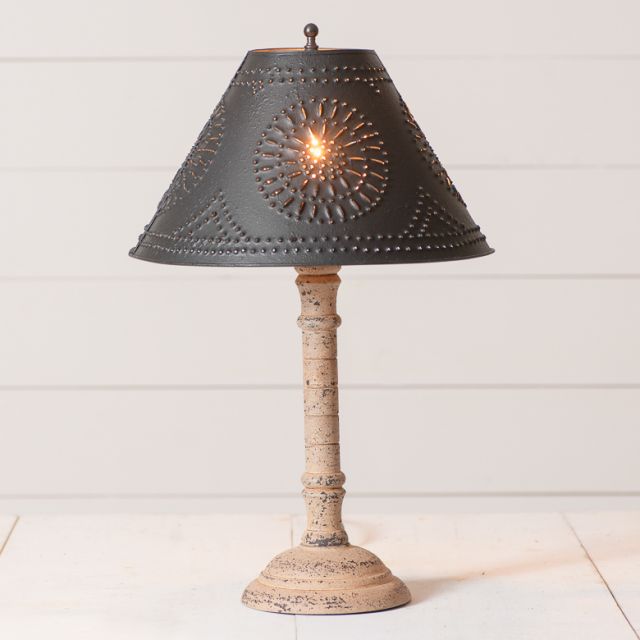 Gatlin Wood Table Lamp in Hartford Buttermilk with Textured Metal Shade