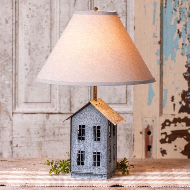 House Lamp with Ivory Linen Shade - Brownsland Farm