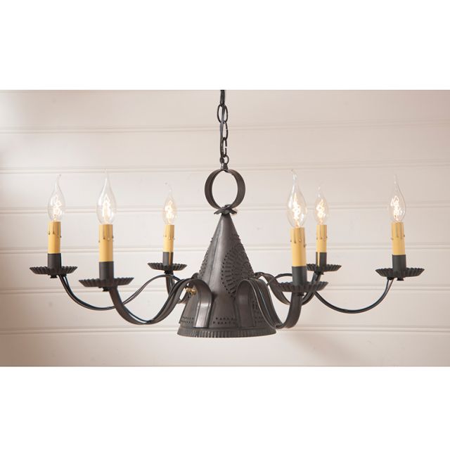 6-Arm Madison Chandelier in Kettle Black - Made in USA - Brownsland Farm