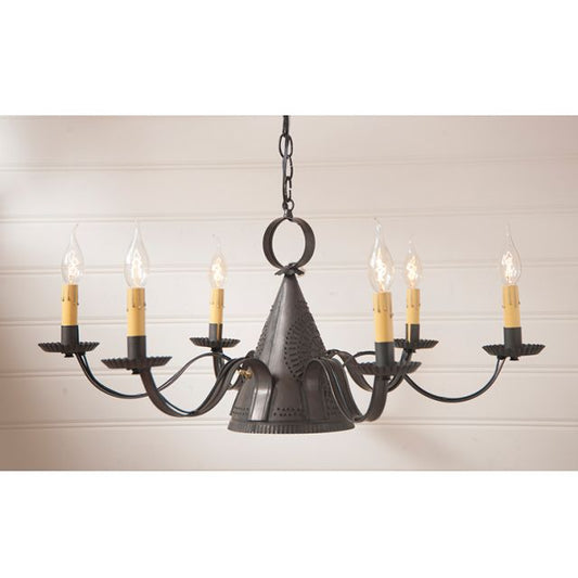 6-Arm Madison Chandelier in Kettle Black - Made in USA - Brownsland Farm