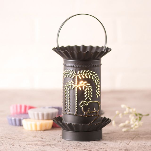 Mini Wax Warmer with Willow and Sheep in Kettle Black - Made in USA - Brownsland Farm