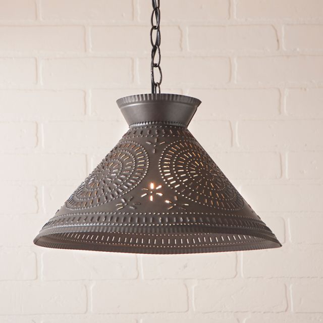 Roosevelt Shade Light with Chisel in Kettle Black - Made in USA - Brownsland Farm