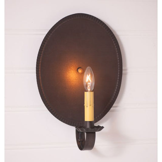 Round Crimped Electric Tin Sconce