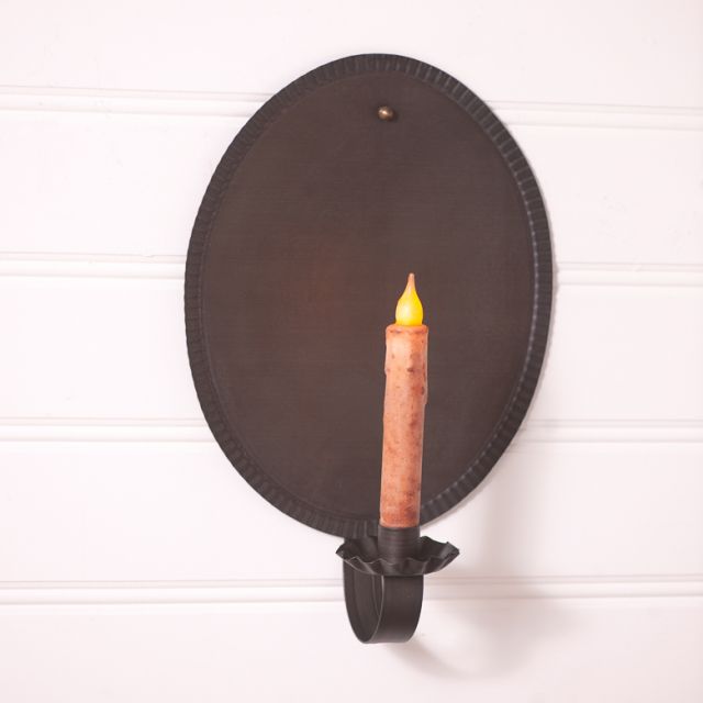 Round Crimped Tin Candle Sconce
