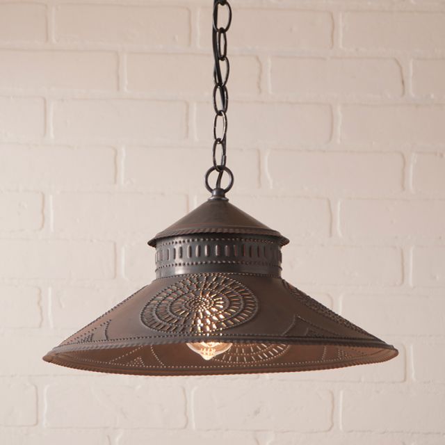 Shopkeeper Shade Light with Chisel in Kettle Black - Made in USA - Brownsland Farm