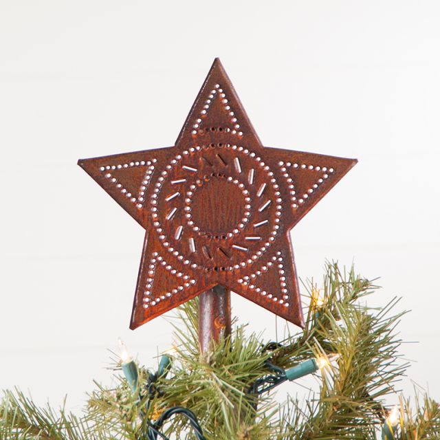Star Tree Topper in Rustic Tin - Made in USA - Brownsland Farm