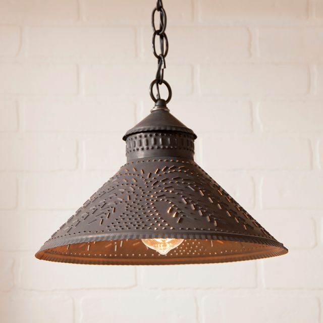 Stockbridge Shade Light with Willow in Kettle Black - Made in USA - Brownsland Farm