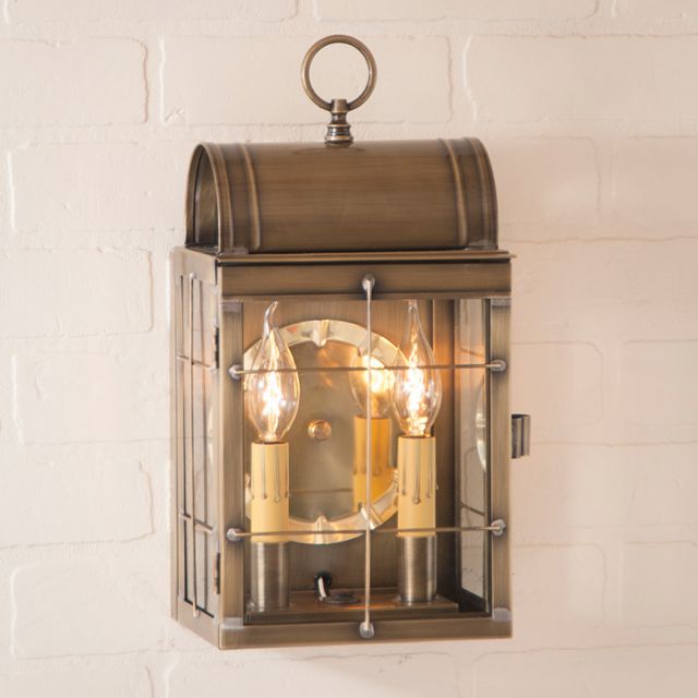 Toll House Wall Lantern in Weathered Brass - Made in USA - Brownsland Farm