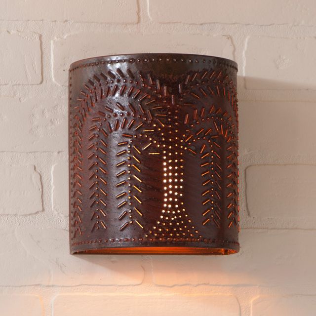 Chisel Sconce Light in Rustic Tin